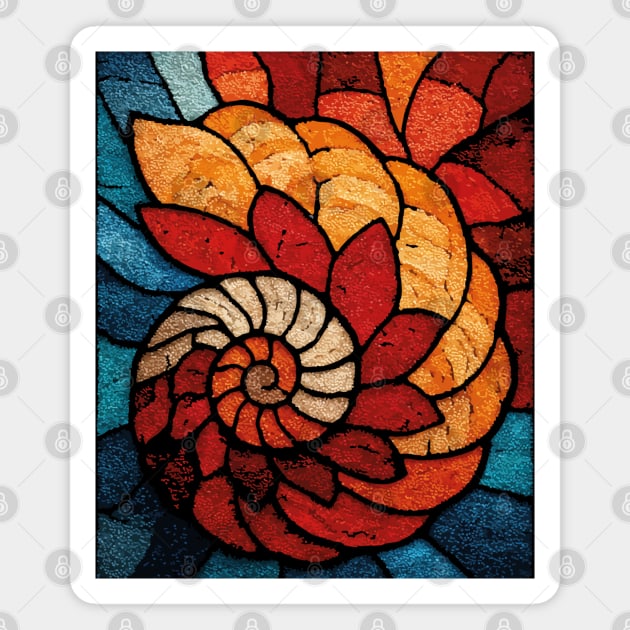 The Ancient Spiral | A Fossilized Tapestry Magnet by TuncGK